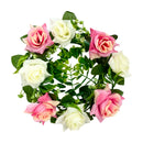 Στεφάνι Τριαντάφυλλο 28cm (ΤΗΙΜ34004) - Ροζ με Λευκό