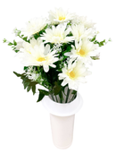 Βάζα για Μνήμα Μαργαρίτα 13 Κλαδιά (ΤΗΙΜ35020) - Λευκό