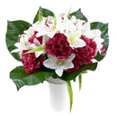 Βάζα για Μνήμα Κρίνοι με Γαρύφαλλα 36 Κλαδιά (ΤΗΙΜ40049-36) - Μπορντό