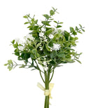 Μπουκέτο Σύνθεση Ευκάλυπτος με Άνθος 40cm - Λευκό