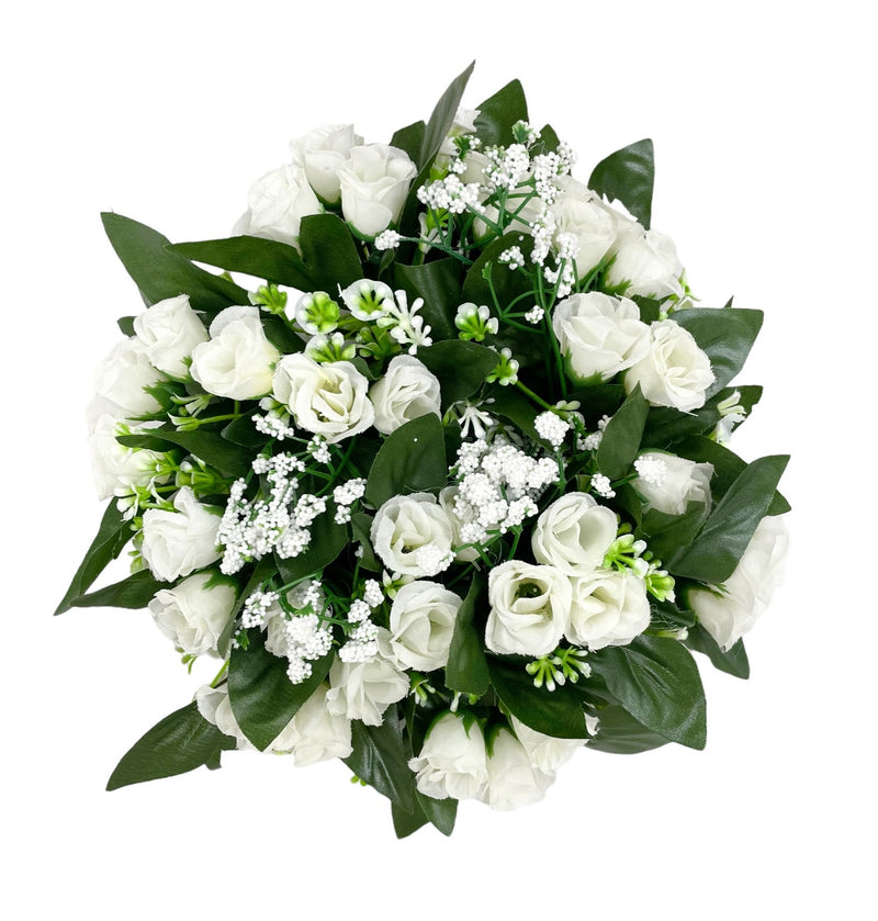 Στεφάνι Τριαντάφυλλο 22cm (ΤΗΙΜ36009) - Λευκό