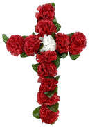 Στεφάνι Σταυρός Γαρύφαλλο 45cm (ΤΗΙΜ40062) - Κόκκινο