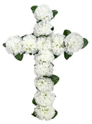 Στεφάνι Σταυρός Γαρύφαλλο 45cm (ΤΗΙΜ40062) - Λευκό
