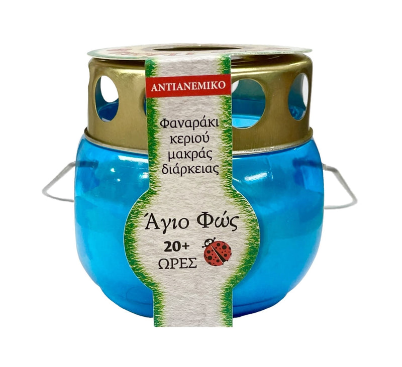 Κερί Διαρκείας (Μεταφορά Αγίου Φωτός) 20+ Ωρών - Γαλάζιο