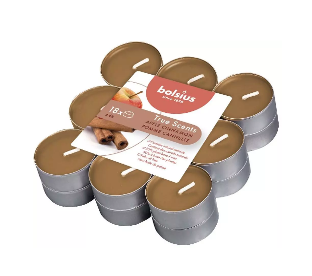 Αρωματικό Ρεσώ 4 Ωρών Bolsius True Scents 18άδα - Apple & Cinnamon