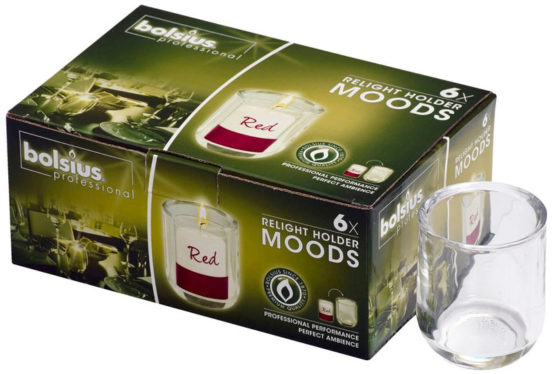 Κηροπήγιο Γυάλινο Κλασσικό Bolsius για Ρεσώ 87/71mm - "Moods"