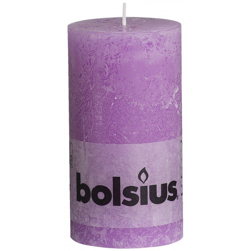 Κερί Κορμός Ρουστίκ Bolsius 130/68mm - Μωβ