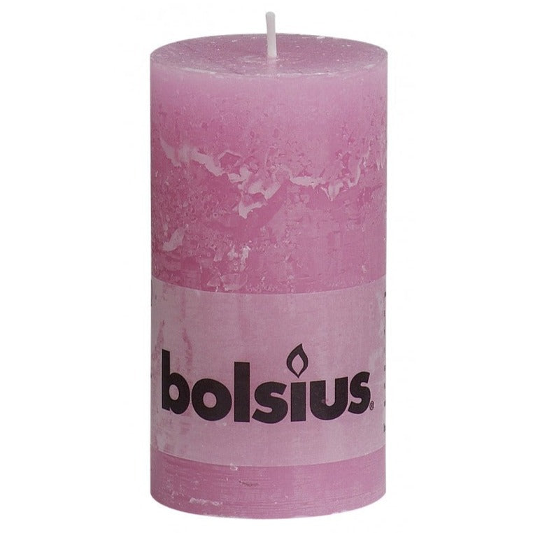 Κερί Κορμός Ρουστίκ Bolsius 130/68mm - Ροζ