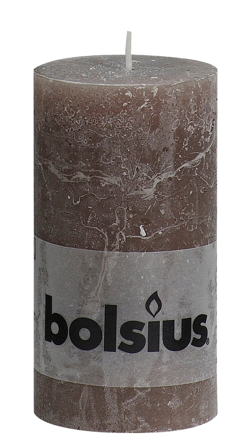 Κερί Κορμός Ρουστίκ Bolsius 130/68mm - Καφέ