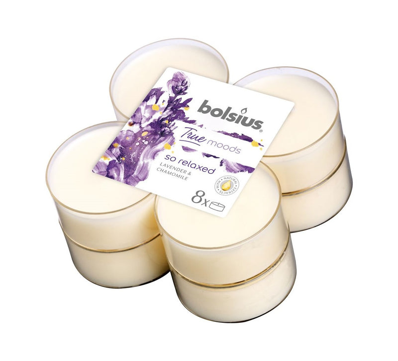 Αρωματικό Ρεσώ 8 Ωρών Clear Cup Bolsius True Scents 8άδα - Lavender & Chamomile